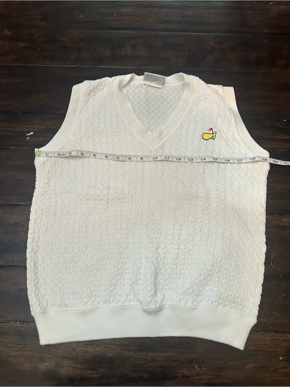 Masters Collection Cable Knit Golf Sweater Vest White Size Small 38909